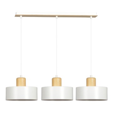 Lámpara colgante TORIN 3xE27/15W/230V blanco