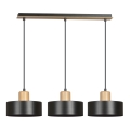 Lámpara colgante TORIN 3xE27/15W/230V negro