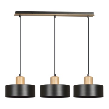 Lámpara colgante TORIN 3xE27/15W/230V negro
