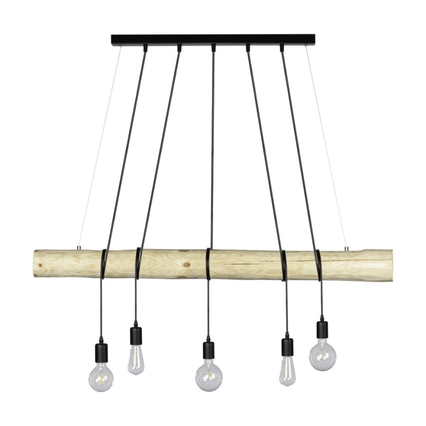 Lámpara colgante TRABO 5xE27/60W/230V pino
