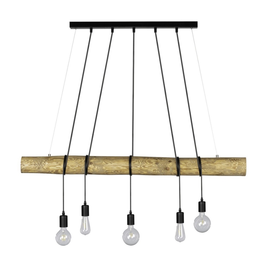 Lámpara colgante TRABO 5xE27/60W/230V pino