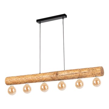 Lámpara colgante TRABO 6xE27/25W/230V roble