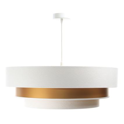 Lámpara colgante TRINITI 1xE27/60W/230V blanco/dorado