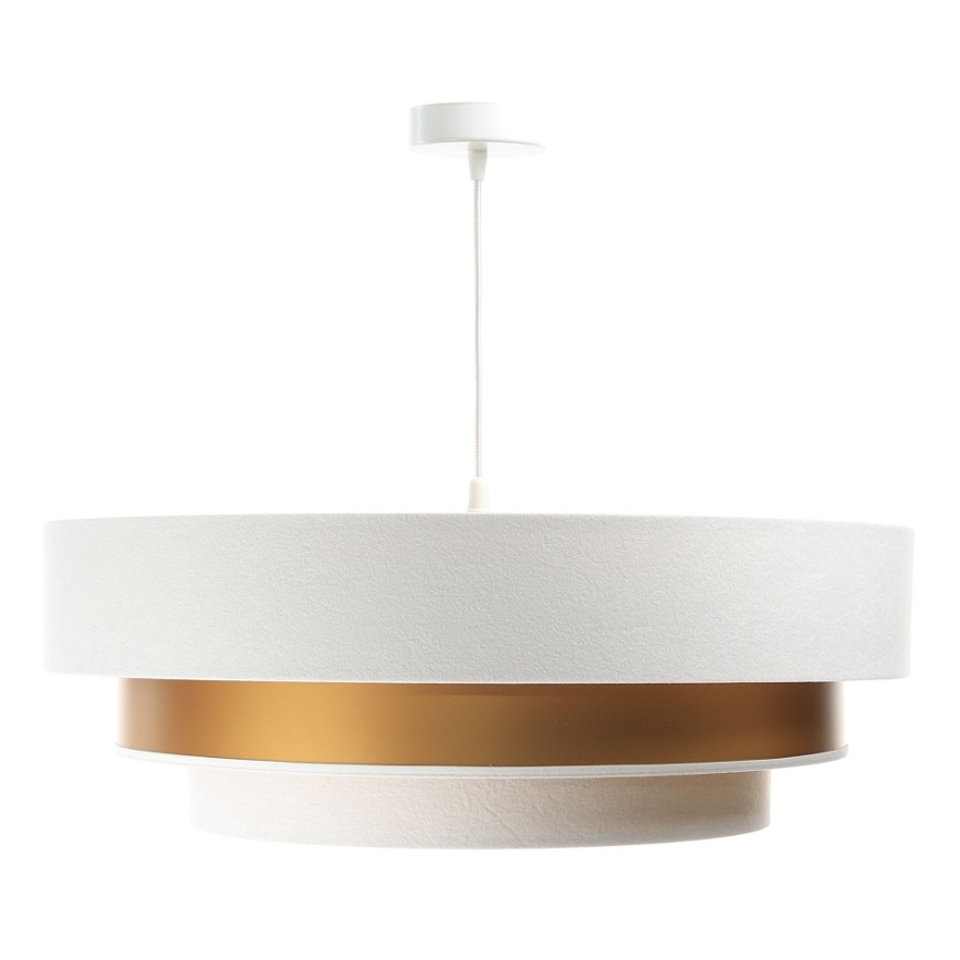 Lámpara colgante TRINITI 1xE27/60W/230V blanco/dorado