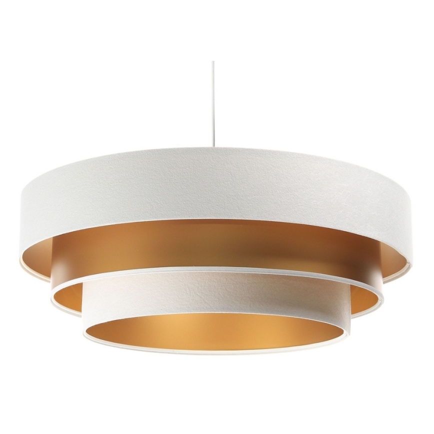 Lámpara colgante TRINITI 1xE27/60W/230V blanco/dorado