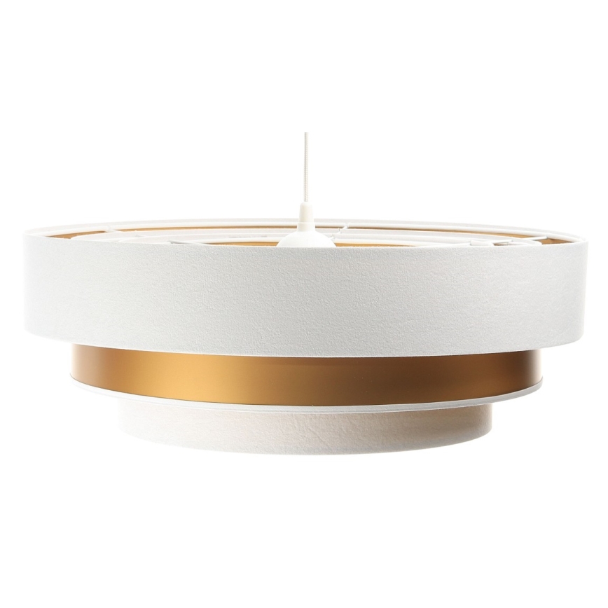 Lámpara colgante TRINITI 1xE27/60W/230V blanco/dorado
