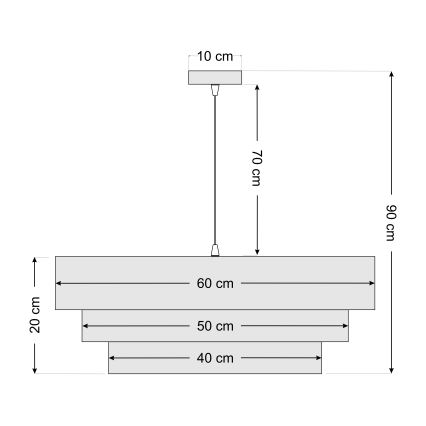 Lámpara colgante TRINITI 1xE27/60W/230V blanco/dorado
