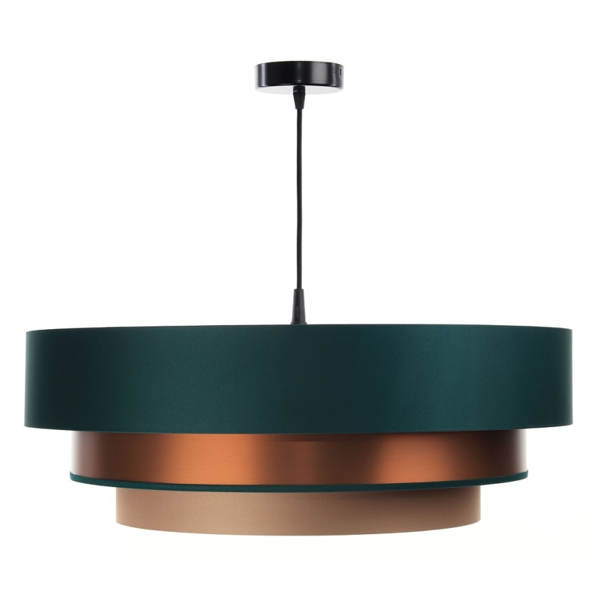 Lámpara colgante con cable TRINITI 1xE27/60W/230V verde/cobre