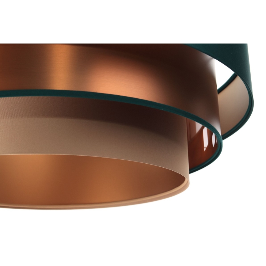 Lámpara colgante con cable TRINITI 1xE27/60W/230V verde/cobre