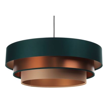 Lámpara colgante con cable TRINITI 1xE27/60W/230V verde/cobre
