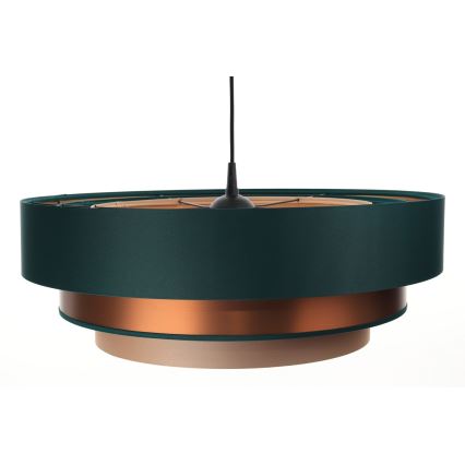 Lámpara colgante con cable TRINITI 1xE27/60W/230V verde/cobre