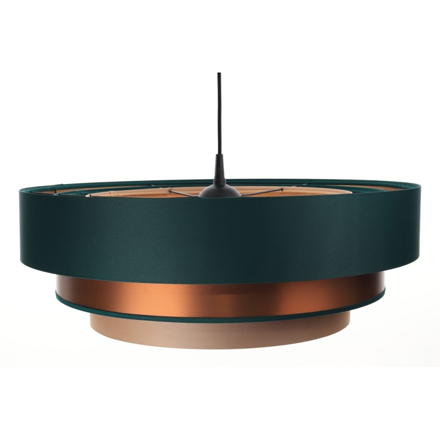 Lámpara colgante con cable TRINITI 1xE27/60W/230V verde/cobre