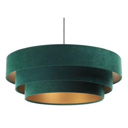 Lámpara colgante con cable TRINITI 1xE27/60W/230V verde/dorado