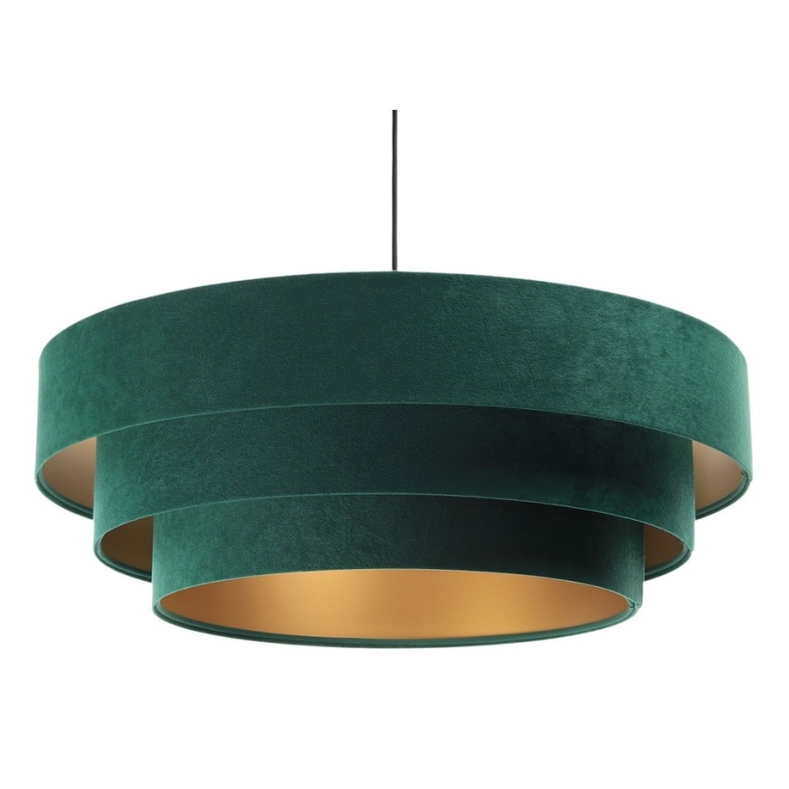 Lámpara colgante con cable TRINITI 1xE27/60W/230V verde/dorado
