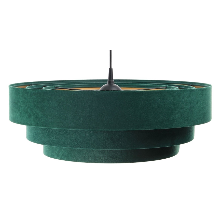 Lámpara colgante con cable TRINITI 1xE27/60W/230V verde/dorado