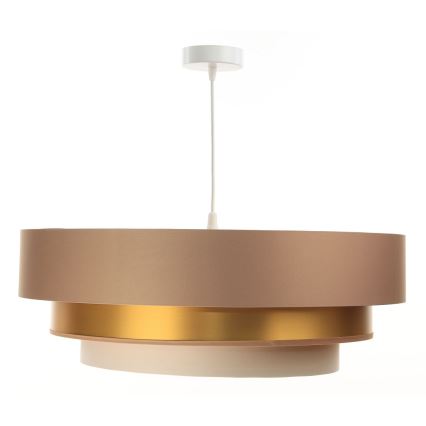 Lámpara colgante con cable TRINITI 1xE27/60W/230V beige/dorado