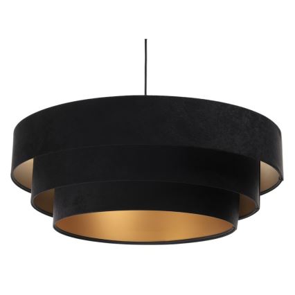 Lámpara colgante con cable TRINITI 1xE27/60W/230V negro/dorado
