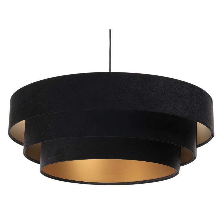 Lámpara colgante con cable TRINITI 1xE27/60W/230V negro/dorado