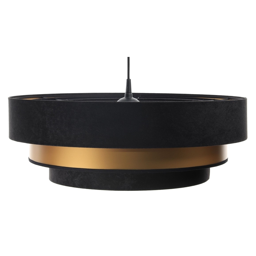 Lámpara colgante con cable TRINITI 1xE27/60W/230V negro/dorado