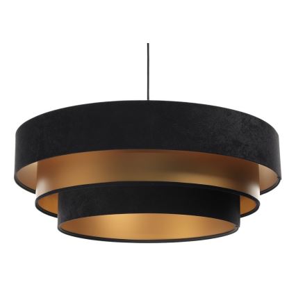 Lámpara colgante con cable TRINITI 1xE27/60W/230V negro/dorado