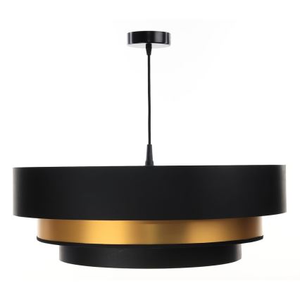Lámpara colgante con cable TRINITI 1xE27/60W/230V negro/dorado