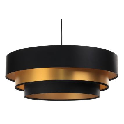 Lámpara colgante con cable TRINITI 1xE27/60W/230V negro/dorado