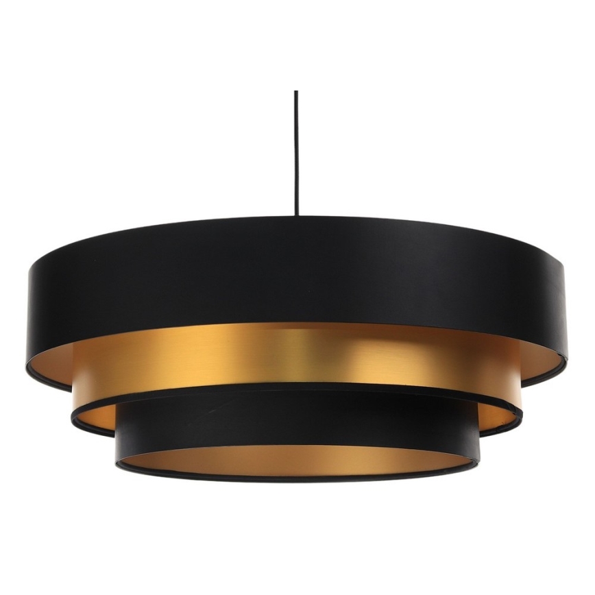 Lámpara colgante con cable TRINITI 1xE27/60W/230V negro/dorado