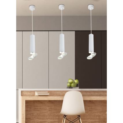 Lámpara colgante TUBA 1xGU10/50W/230V blanco