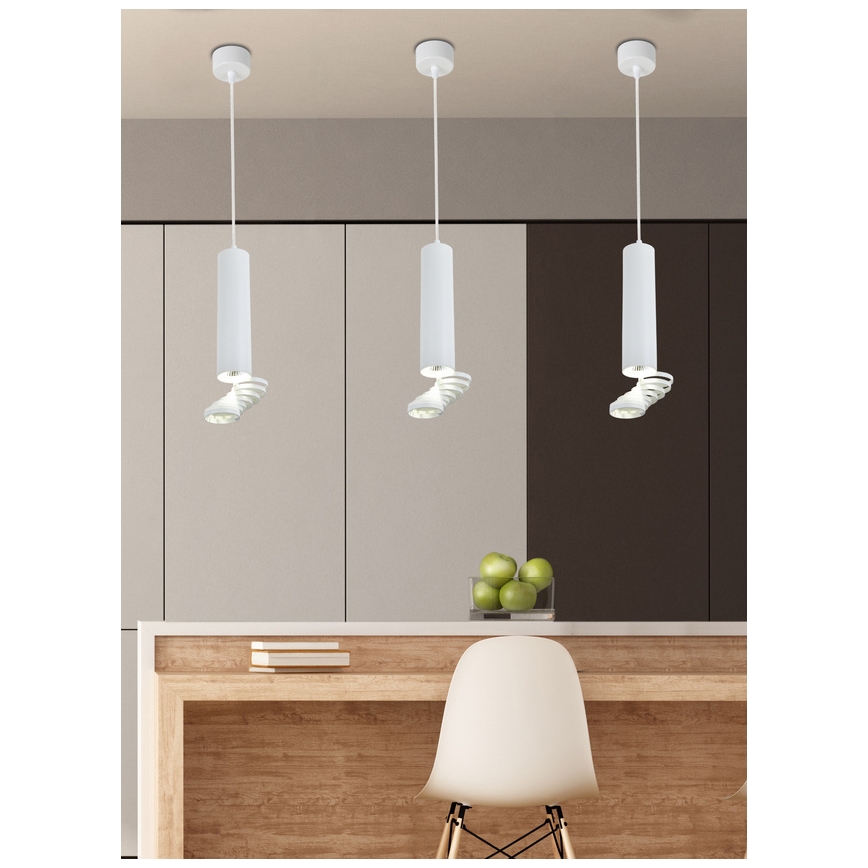 Lámpara colgante TUBA 1xGU10/50W/230V blanco