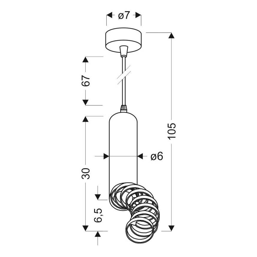 Lámpara colgante TUBA 1xGU10/50W/230V blanco