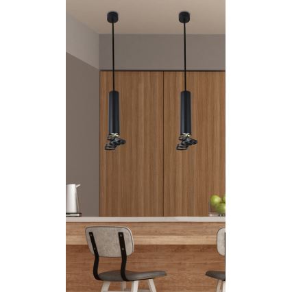 Lámpara colgante TUBA 1xGU10/50W/230V negro