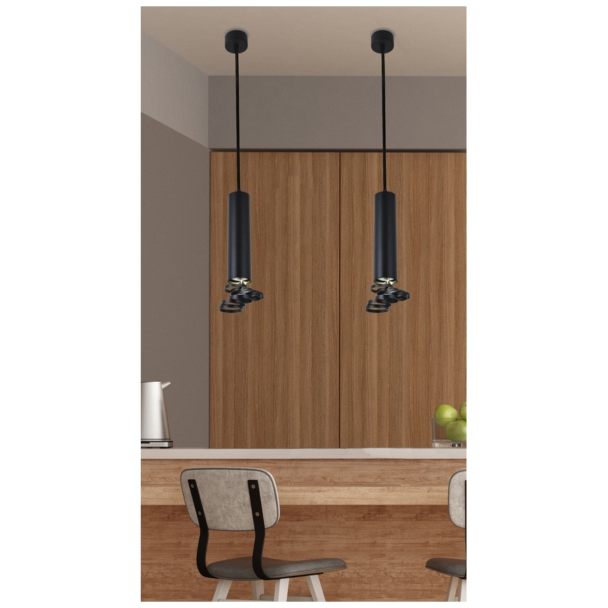 Lámpara colgante TUBA 1xGU10/50W/230V negro