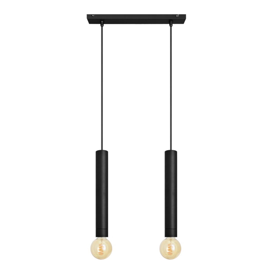 Lámpara colgante TUBA 2xE27/15W/230V negro