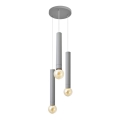 Lámpara colgante TUBA 3xE27/15W/230V gris