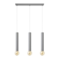 Lámpara colgante TUBA 3xE27/15W/230V gris