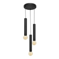 Lámpara colgante TUBA 3xE27/15W/230V negro