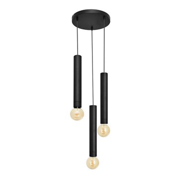 Lámpara colgante TUBA 3xE27/15W/230V negro