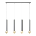 Lámpara colgante TUBA 4xE27/15W/230V gris
