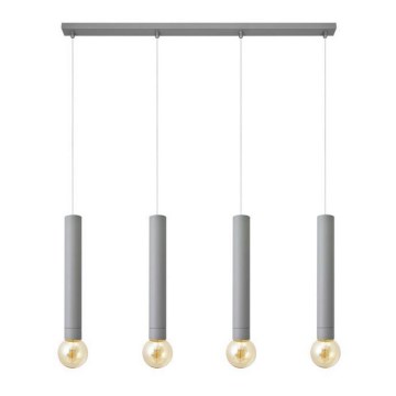 Lámpara colgante TUBA 4xE27/15W/230V gris
