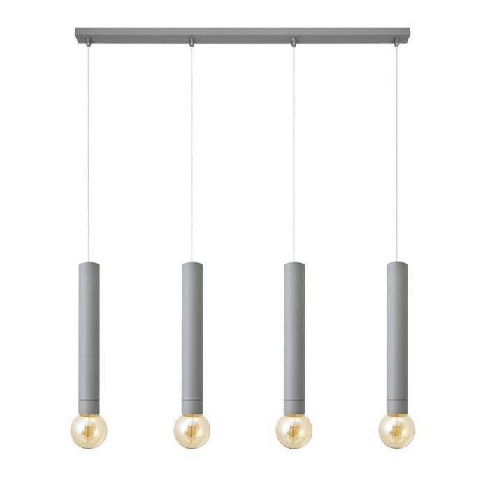 Lámpara colgante TUBA 4xE27/15W/230V gris