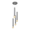 Lámpara colgante TUBA 4xE27/15W/230V gris