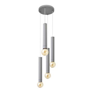 Lámpara colgante TUBA 4xE27/15W/230V gris