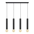 Lámpara colgante TUBA 4xE27/15W/230V negro