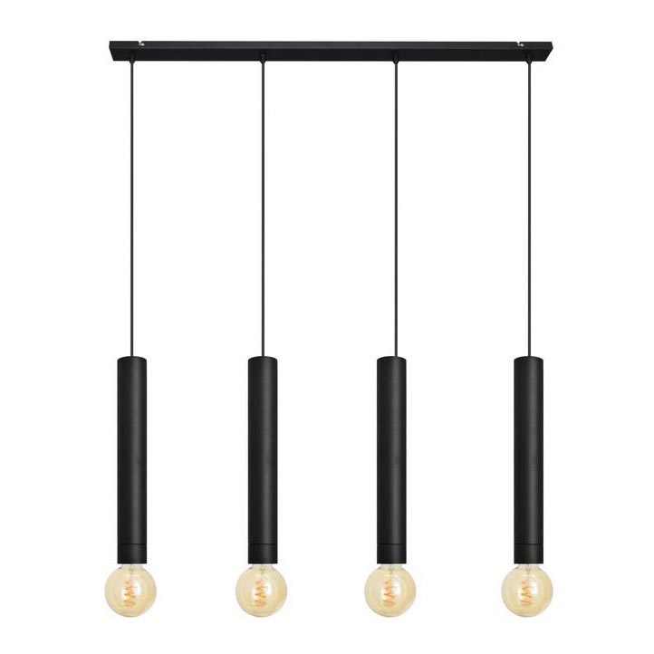 Lámpara colgante TUBA 4xE27/15W/230V negro