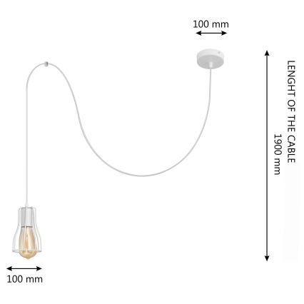 Lámpara colgante TUBE 1xE27/15W/230V blanco
