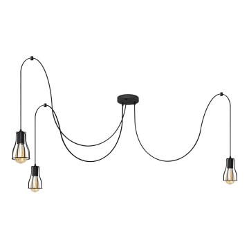 Lámpara colgante TUBE 3xE27/15W/230V araña negro