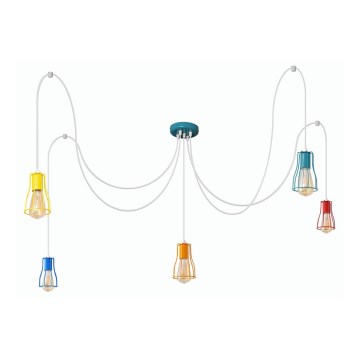 Lámpara colgante TUBE 5xE27/20W/230V araña