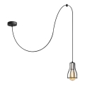 Lámpara colgante TUBE LONG 1xE27/15W/230V negro/cromo brillante