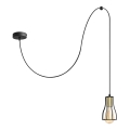 Lámpara colgante TUBE LONG 1xE27/15W/230V negro/dorado