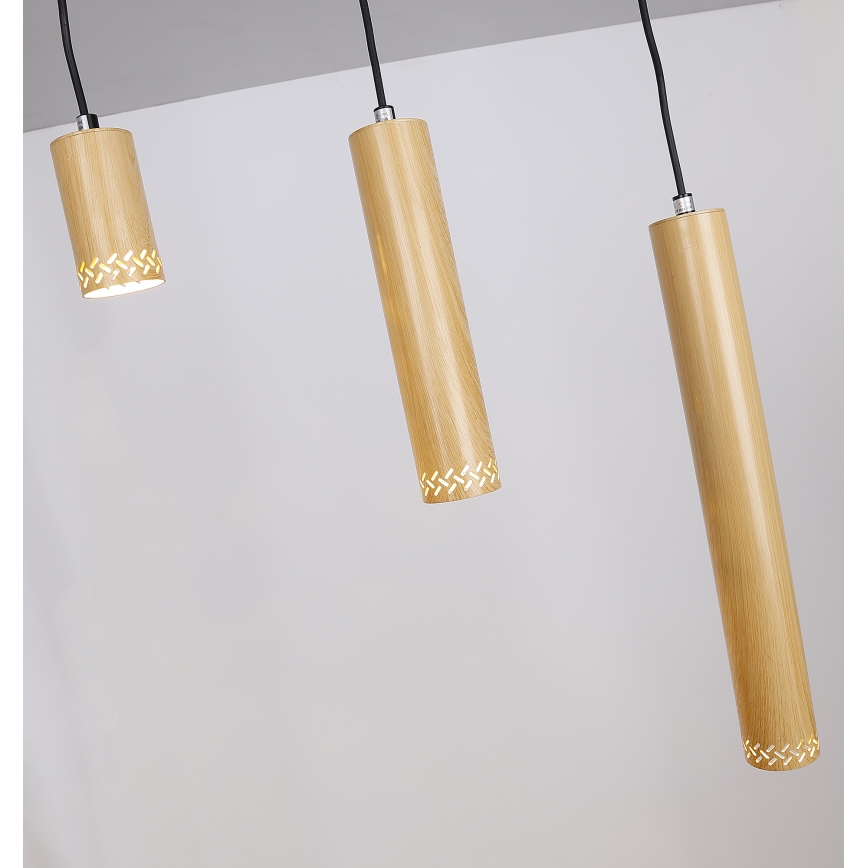 Lámpara colgante TUBO 3xGU10/25W/230V madera